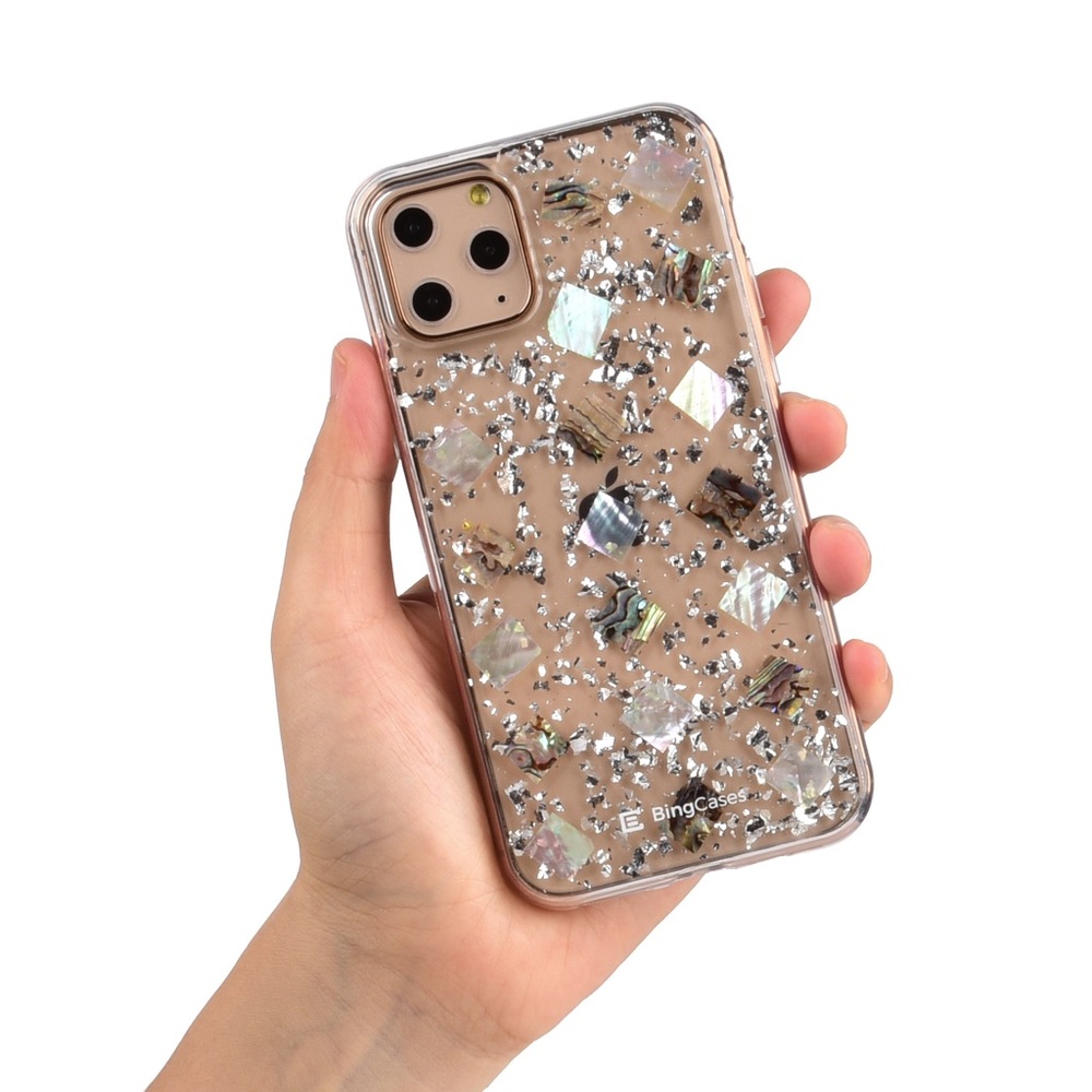 Protective Silver mother of Pearl iPhone case